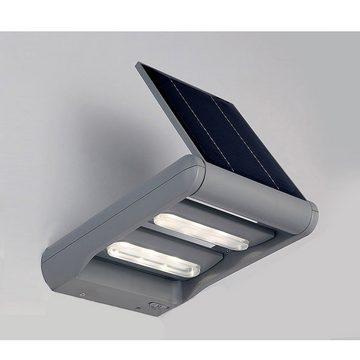 GreenBlue LED Solarleuchte GB131, LED fest integriert, mit Dämmerungssensor, neigbare Lichtquelle u. Solarpanel, IP44 Schutzart, 12W Leistung