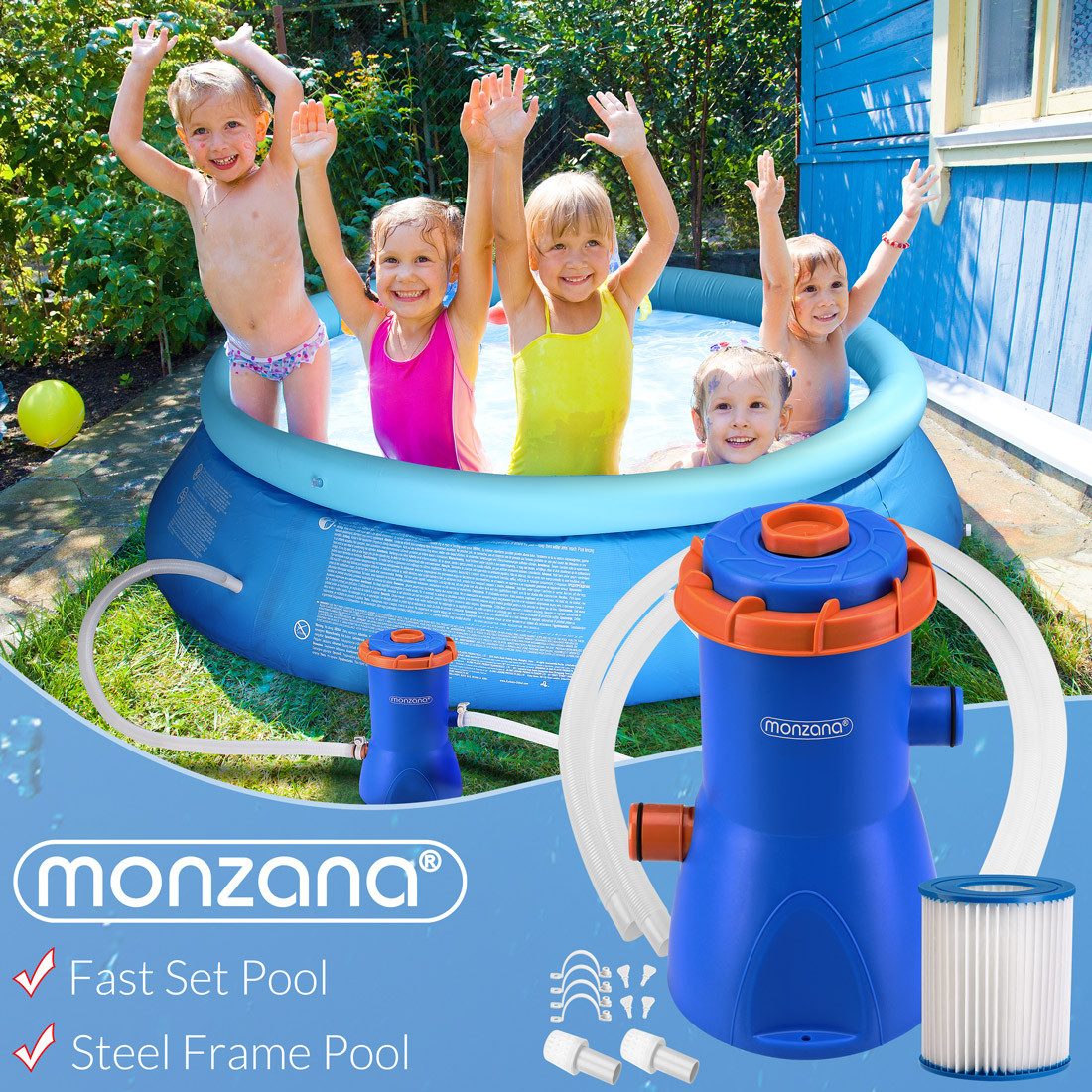 monzana Wasserpumpe Wasserfilteranlagen (11-tlg), Filterpumpe MZP40 günstig online kaufen