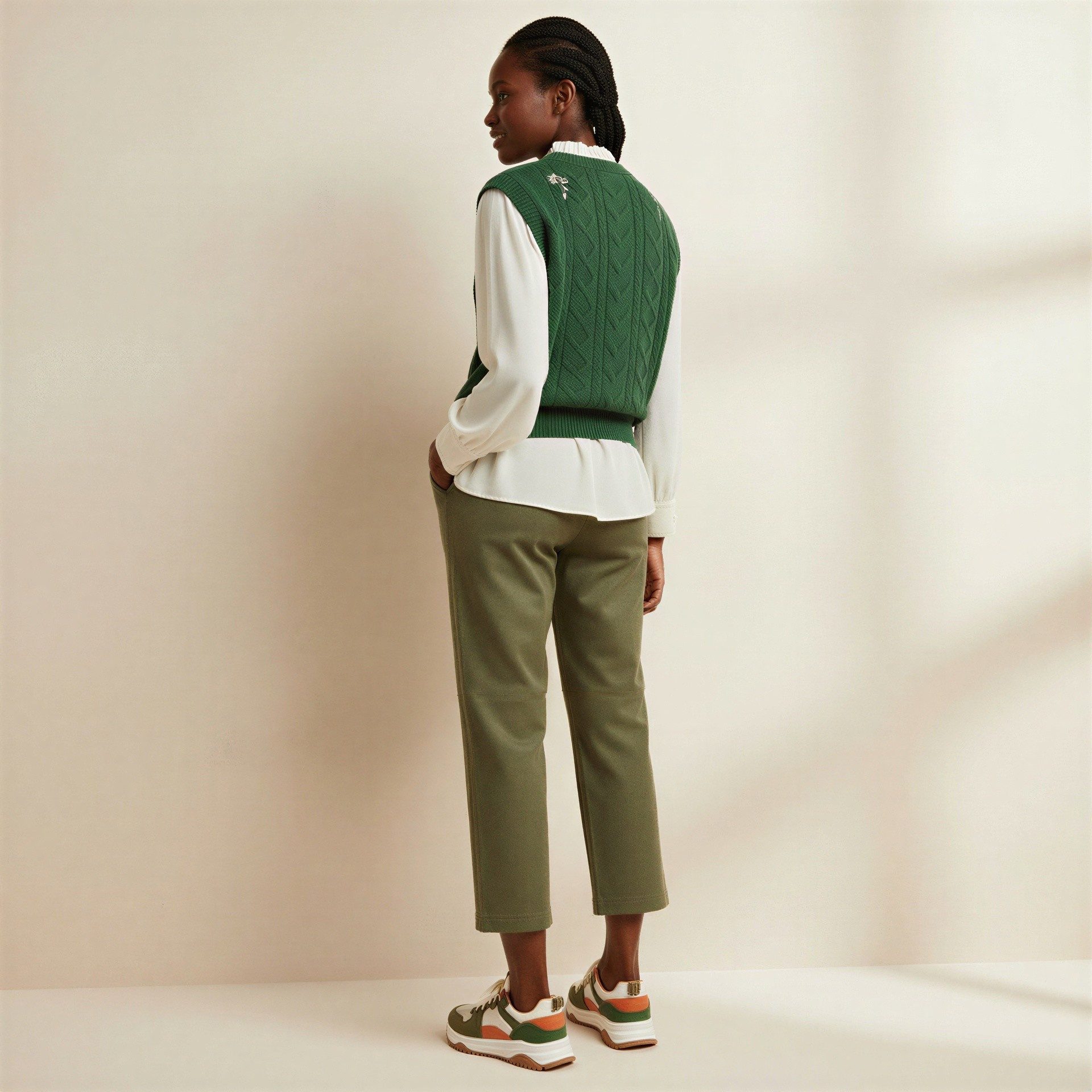May Gem Schlupfhose Damenhose in Velourleder-Optik