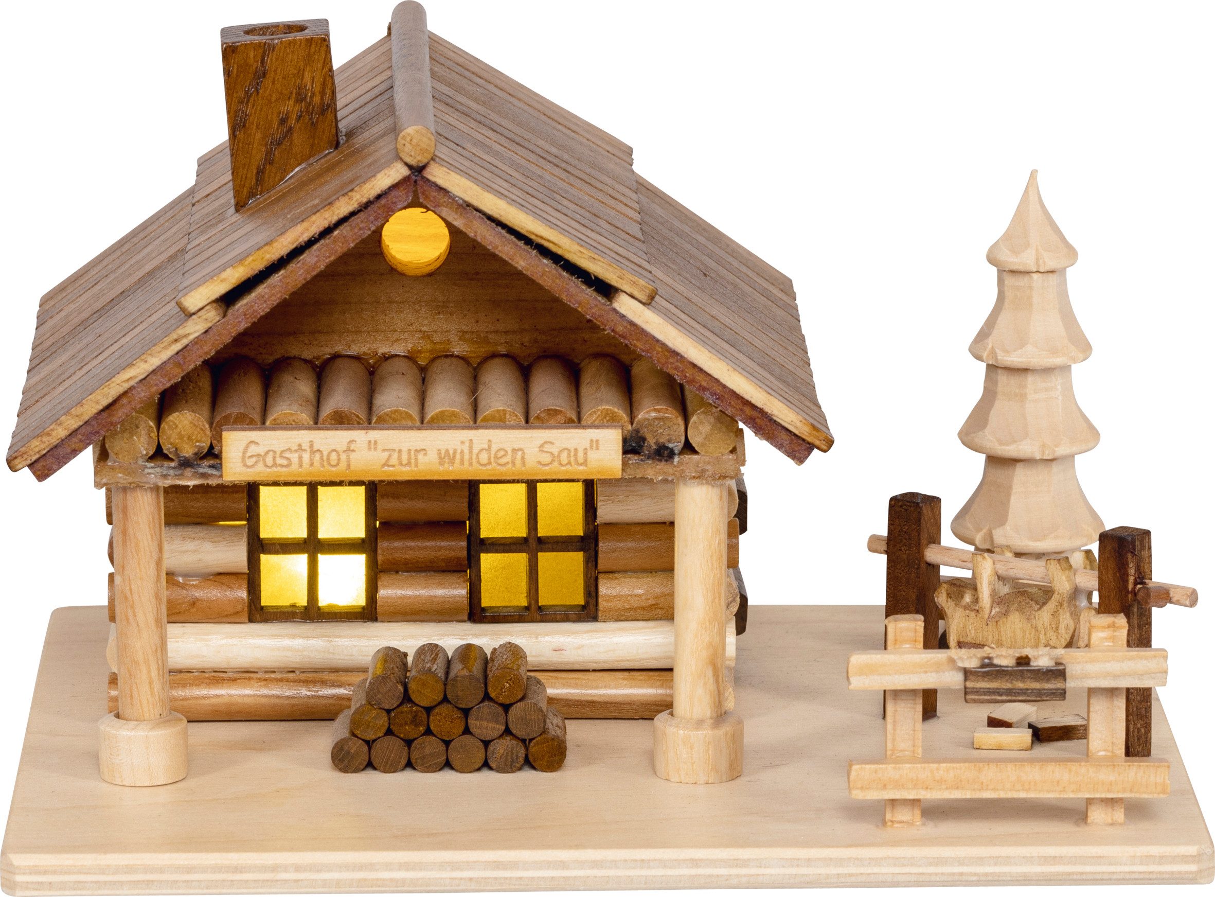 SAICO Original Фигурка курильщик Räucherhaus, Zur Wilden Sau, BxHxT: 18x15x12 cm