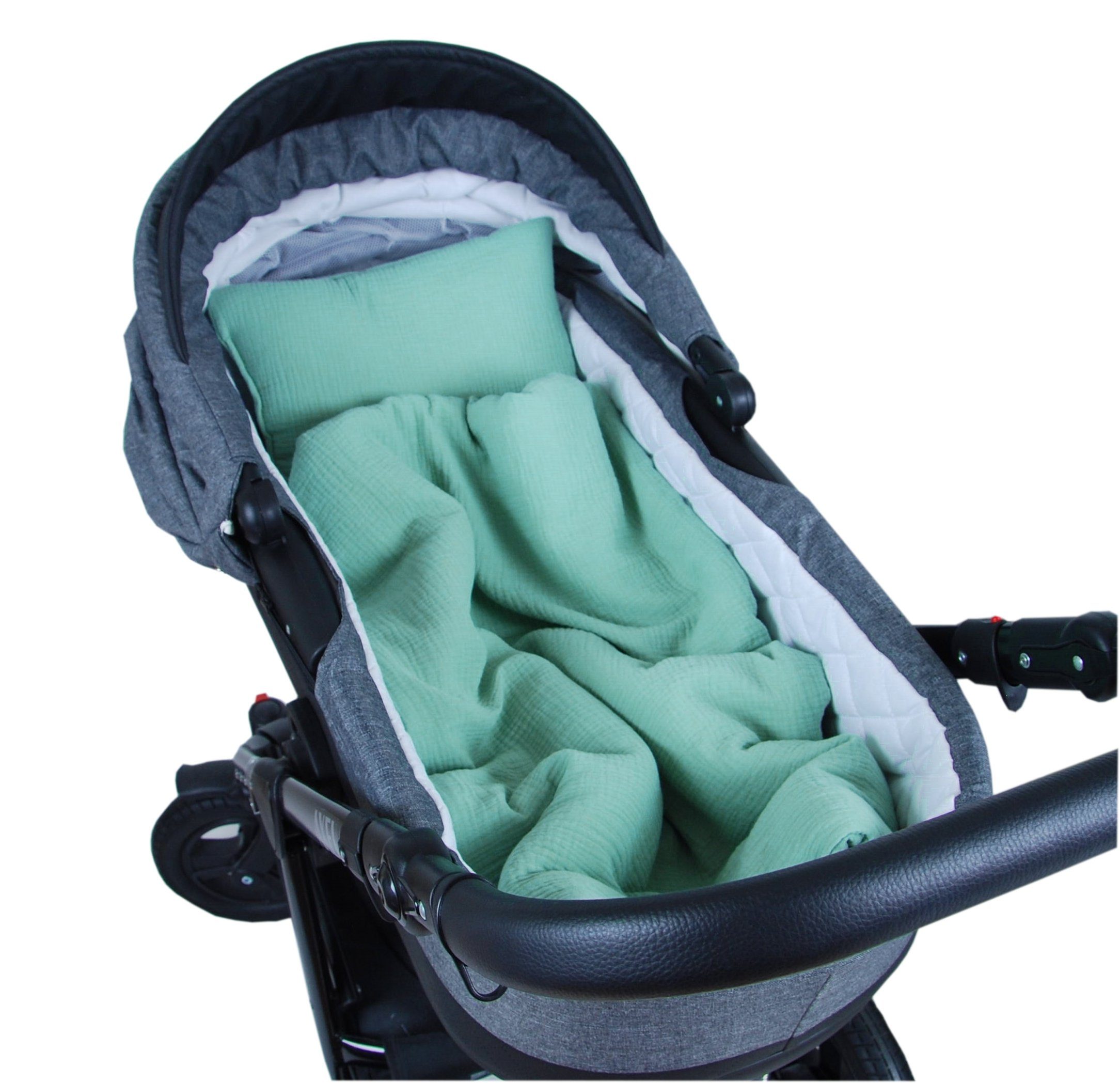 Babydecke BabyLux Babydecke Musselin Kinderwagendecke Kuscheldecke 75x60cm MPM, BabyLux, Grün