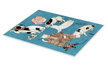 Posterlounge Poster Utagawa Kuniyoshi, Sprichwörter illustriert von Katzen, Detail, Japandi Illustration