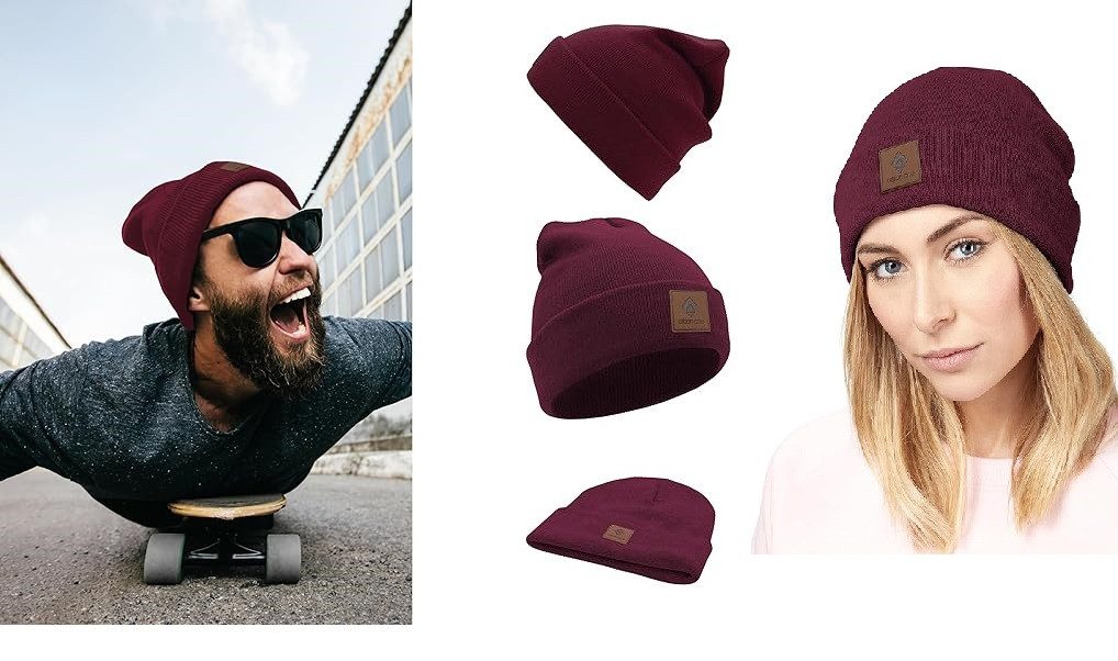 URBAN ACE Beanie Street Classics Beanie Mütze Haube Stoff doppellagig mit Patch Unisex