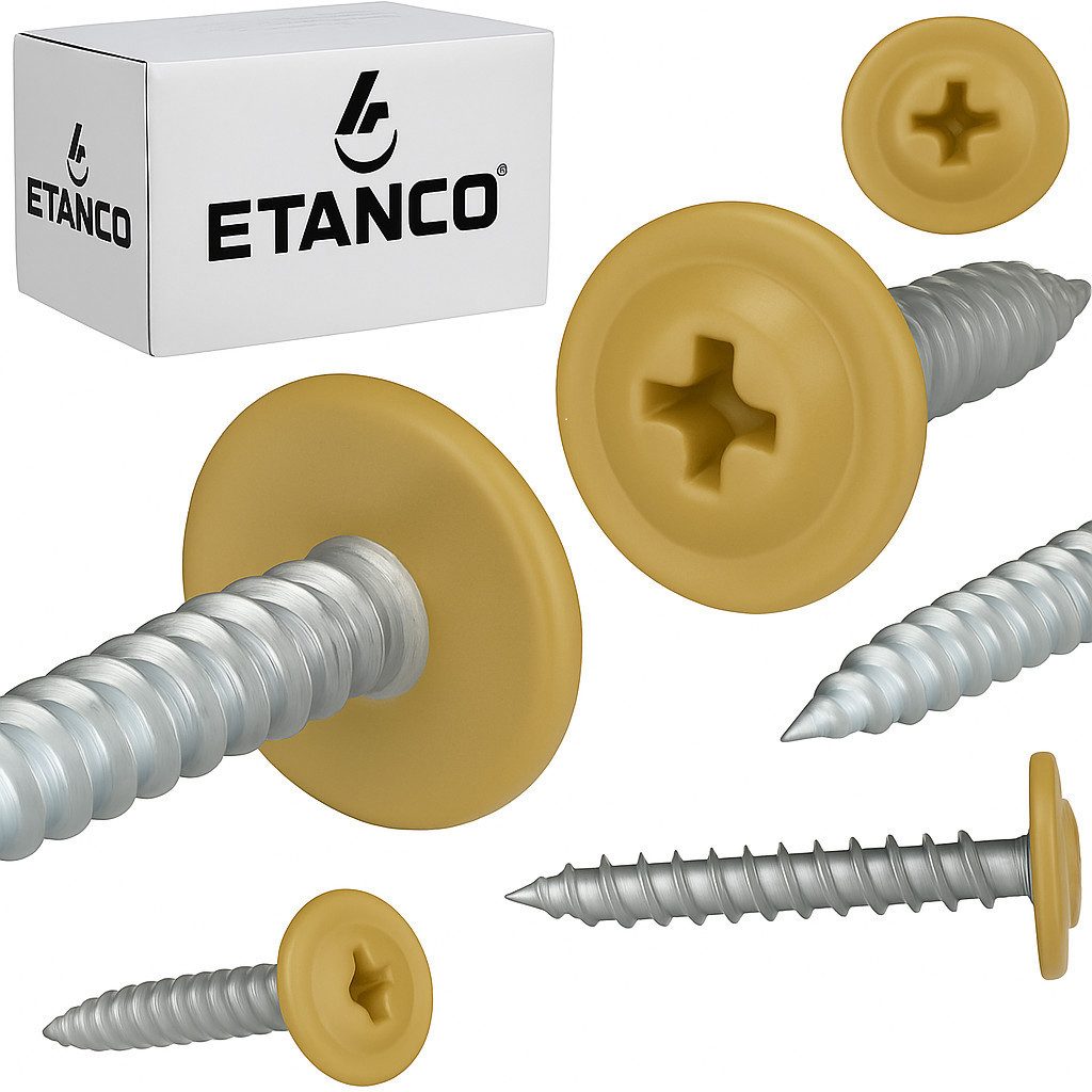Etanco GmbH Blechschraube GM-S Flachkopf in verschiedenen RAL-Farben 4,2 x 14 mm 250 Stück