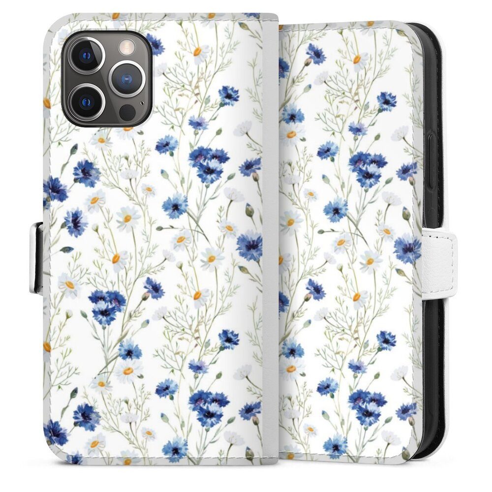 DeinDesign Handyhülle Muster Blume Blumen Flower Pattern 6, Apple iPhone 12 Pro Hülle Handy Flip Case Wallet Cover