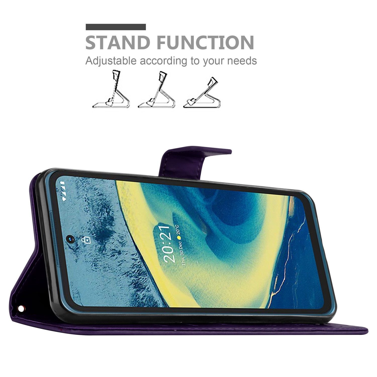 Cadorabo Handyhülle für Nokia XR20 Hülle Nokia XR20, Hülle Schutzhülle Blumen Flower mit Standfunktion Kartenfach Magnet