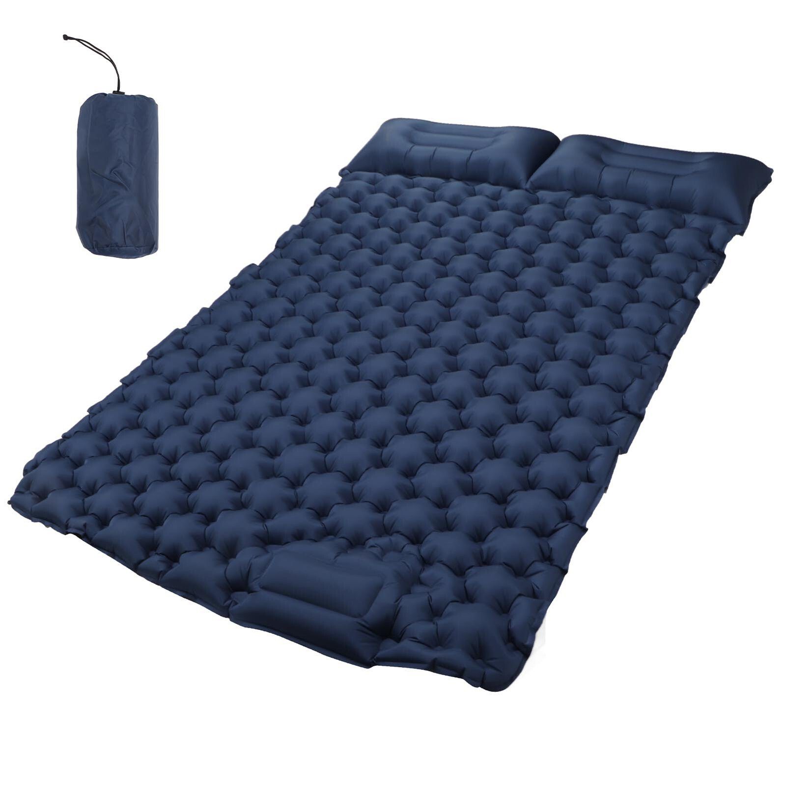 FUROKOY Luftbett Camping feuchtigkeitsdichte Luftmatratze mit Kissen, marineblau, , (leichte Trage aufblasbare Matratze doppelt), Nickerchen Lagerung aufblasbare Matratze