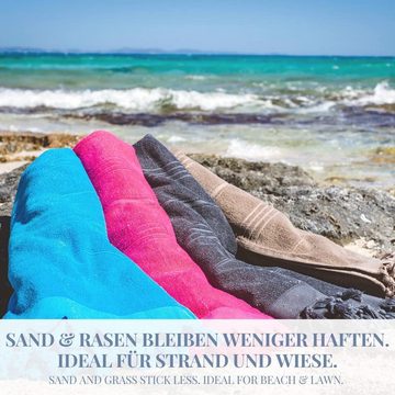 Carenesse Badetuch 2in1 Hamamtuch 90x190 cm pink Saunahandtuch Strandtuch Badetuch, 100% Baumwolle, Zweiseitiges Hamam Handtuch Pestemal Fouta Yogatuch Campingtuch