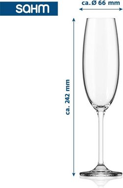 SAHM Sektglas Sektgläser Set 6 teilig- 220ml Sektglas - Prosecco Gläser