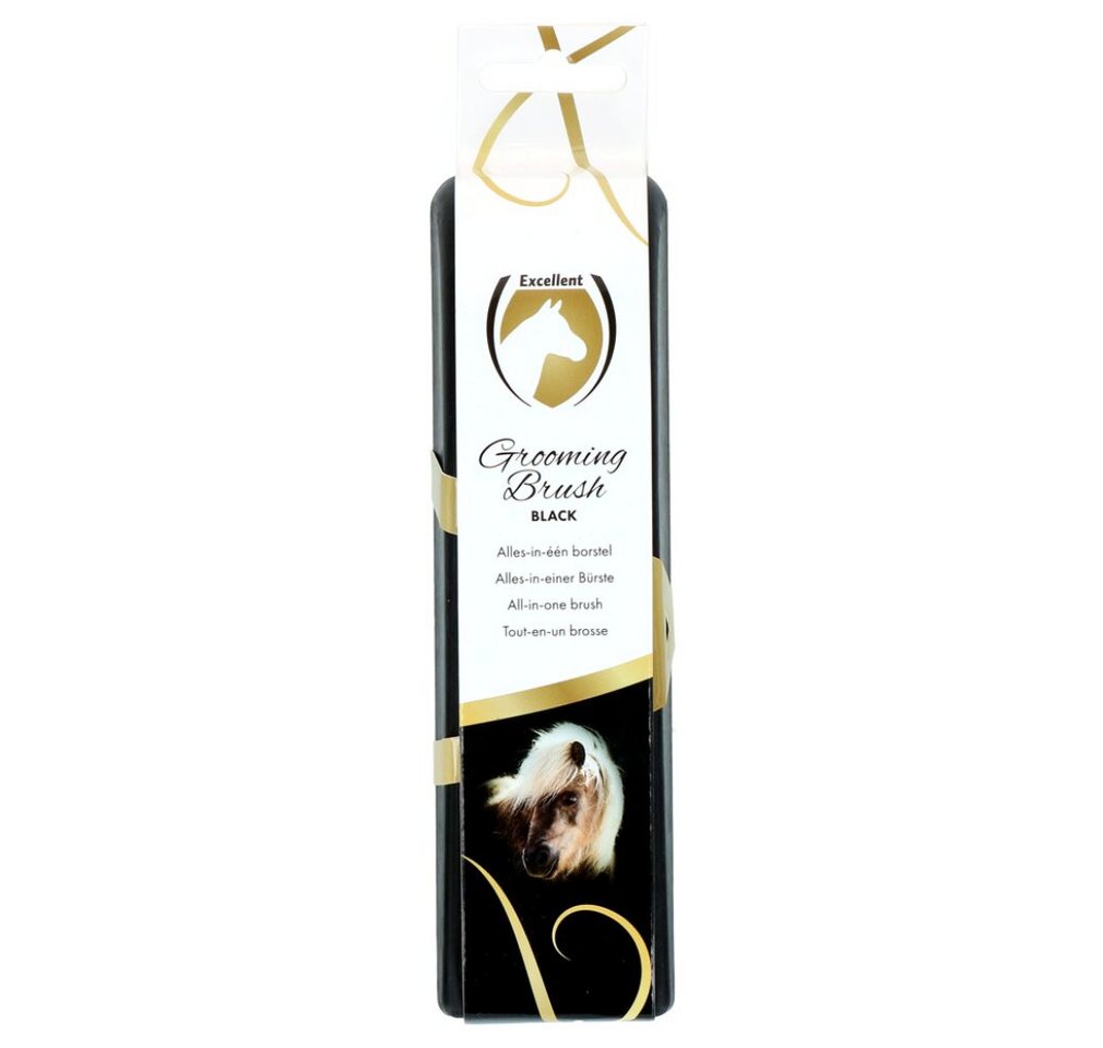 Thumbnail - Excellent Pferdebürste Horse Grooming Brush Medium schwarz