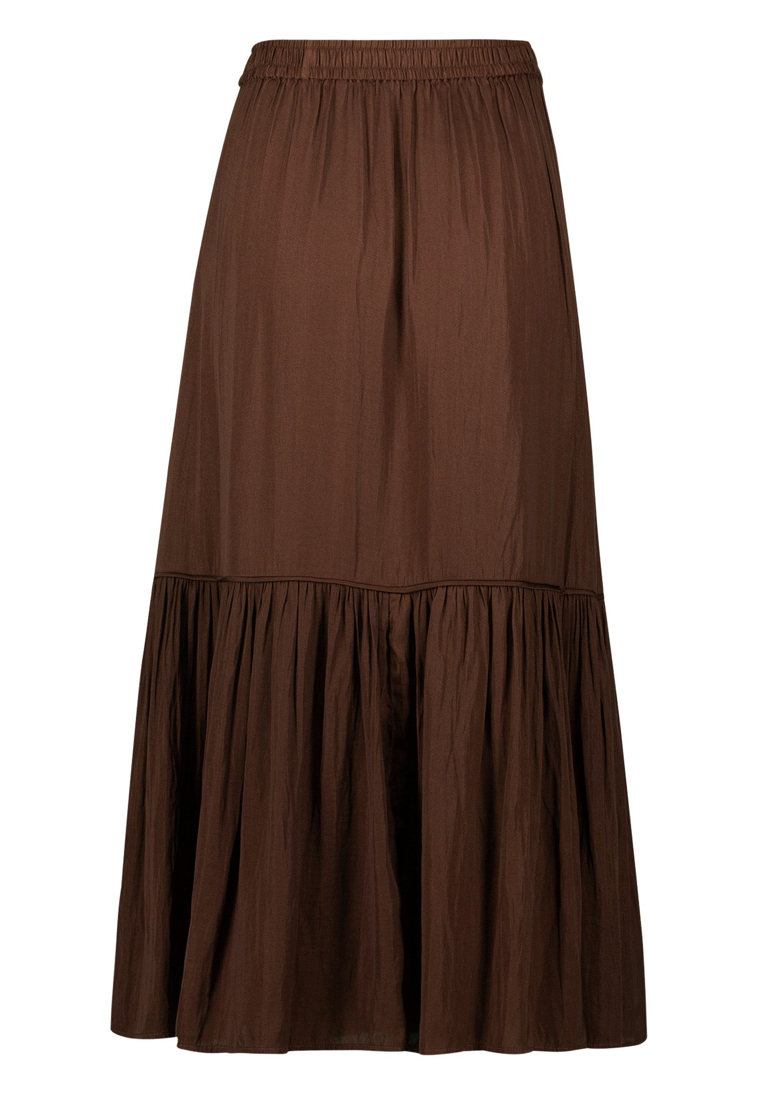 Zero Midirock Damen Satinrock mit Volants Volant