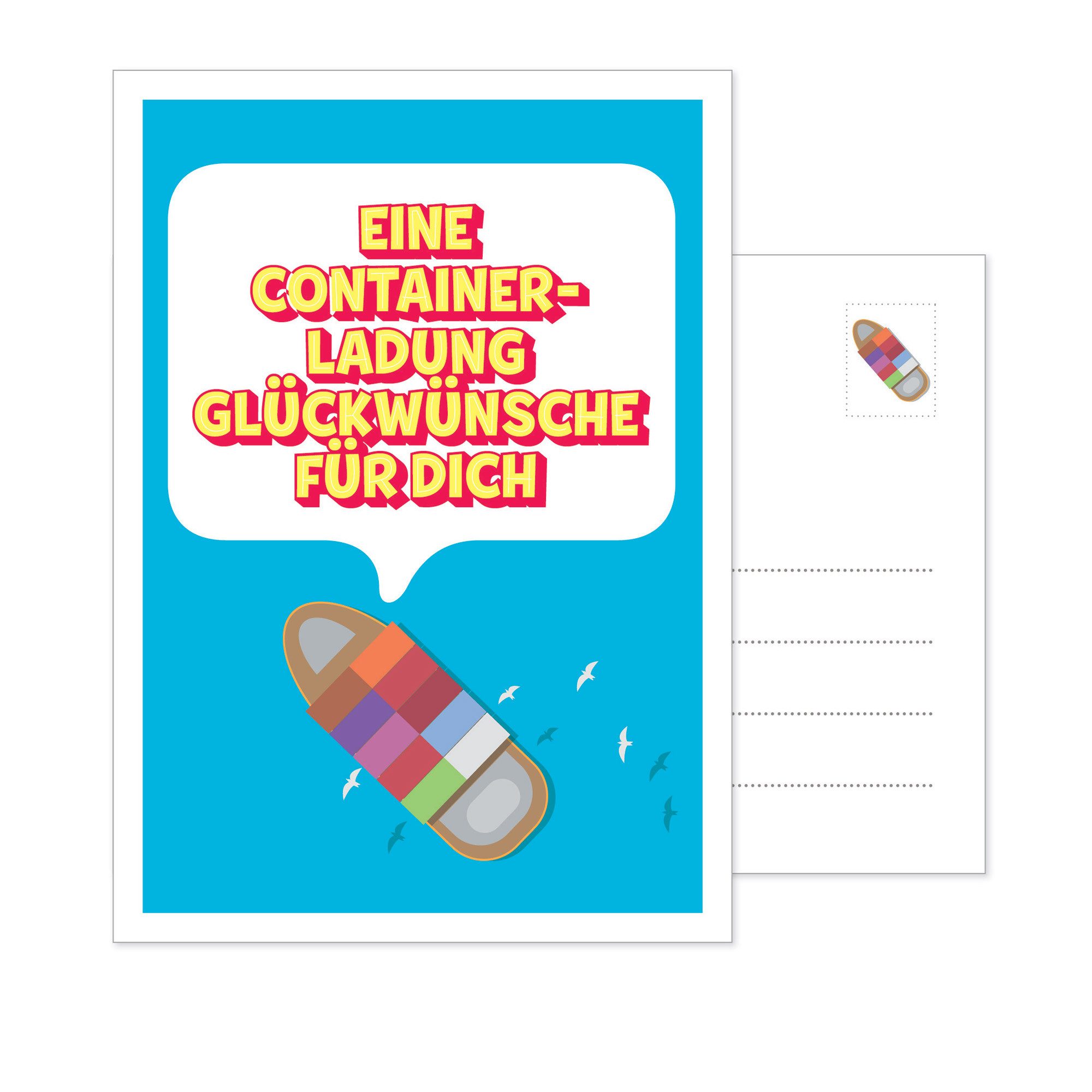 Glückwunschkarte Postkarte Containerladung