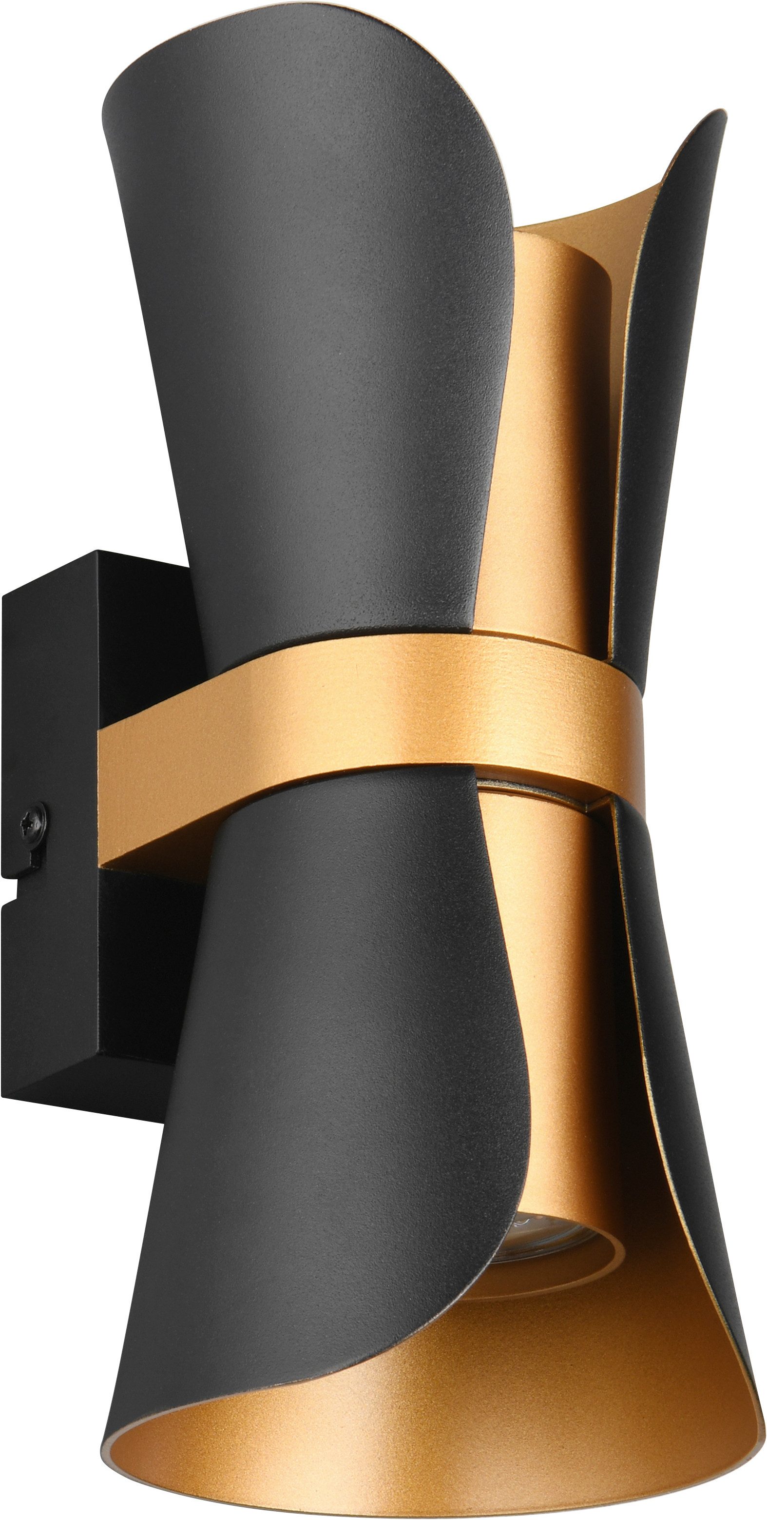 TRIO Leuchten Wandleuchte COAT, up-and-down Wandlampe exkl 2x GU10 max 10W, zweifarbig, Leuchtmittel wechselbar, warmweiß - kaltweiß, moderne Design Wandleuchte für wechselbare Leuchtmittel, 21cm hoch