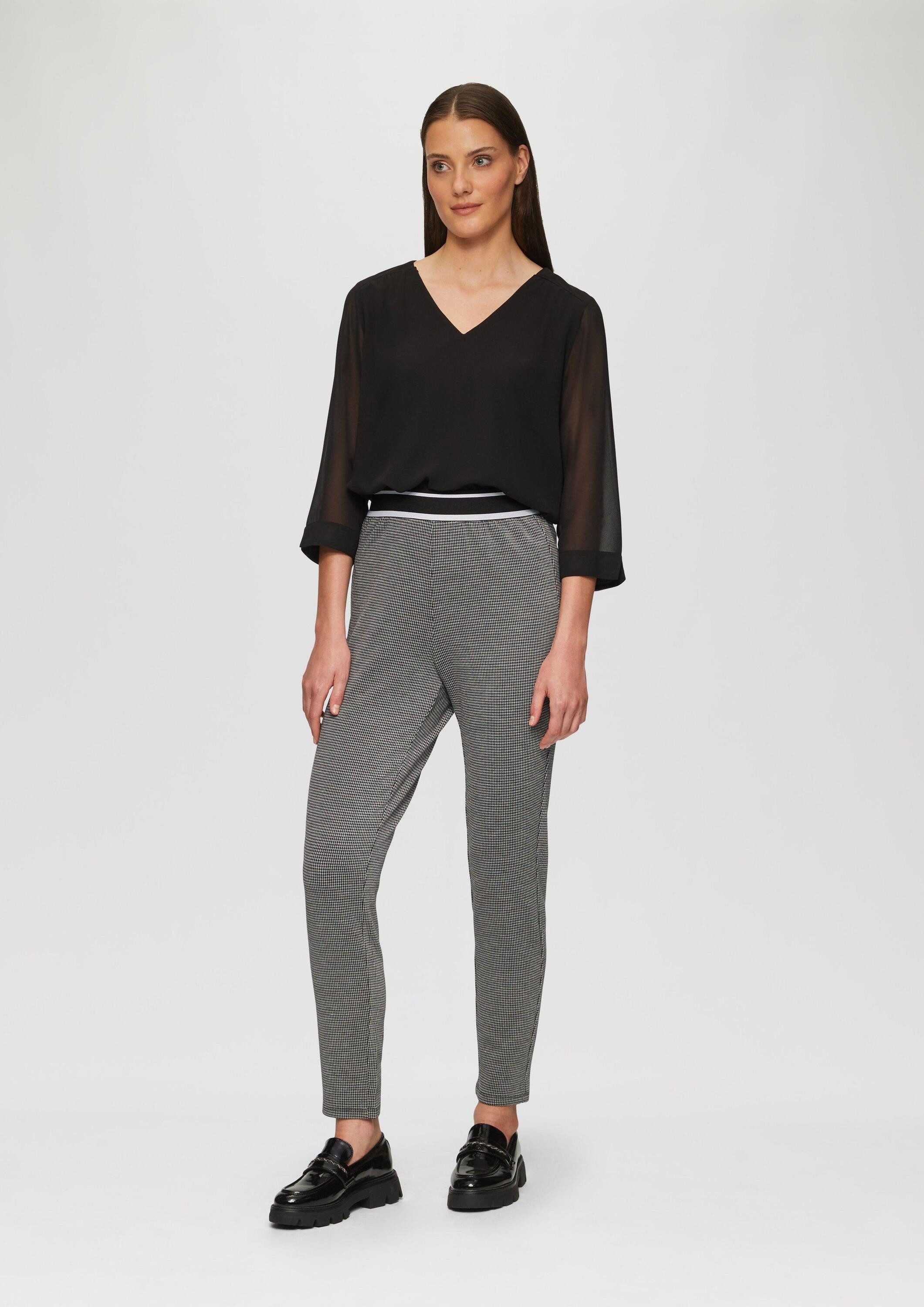 s.Oliver Chinos Hose Komfortable Leggings mit Hahnentrittmuster