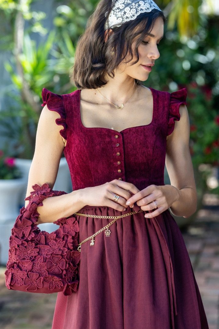 MarJo Dirndl Samt Dirndl 2tlg. - HOCHWINKEL - wine