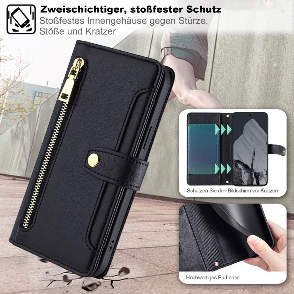 betterfon Handykette für Google mit Band Kartenfächer PU Leder Umhängetasche, Hände frei – mit Silikonhülle & Schnur für flexiblen Alltag