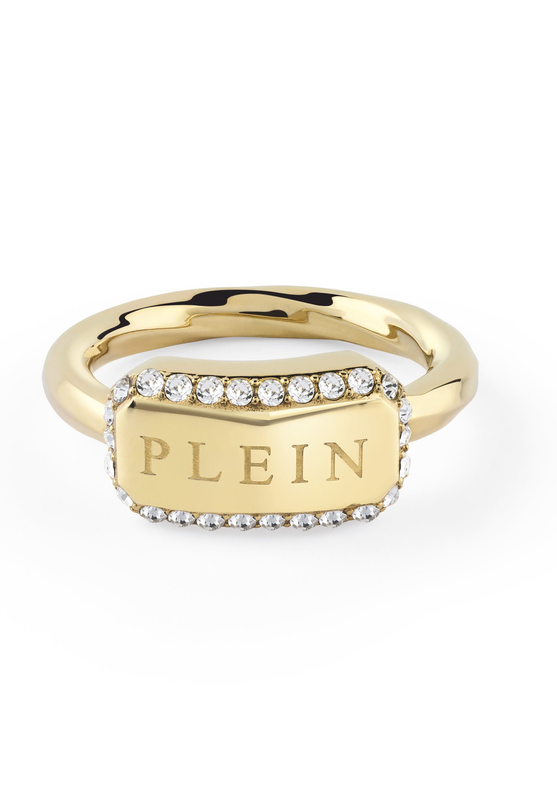 PHILIPP PLEIN Fingerring PLEIN CRYSTAL TAG (Single item, 1-tlg), Recyled Stainless Steel