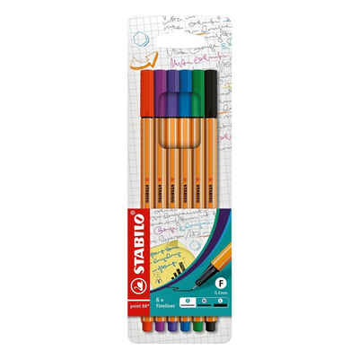 STABILO Fineliner point 88® Kreativ, (6-tlg), Lineal- und schablonengeeignet