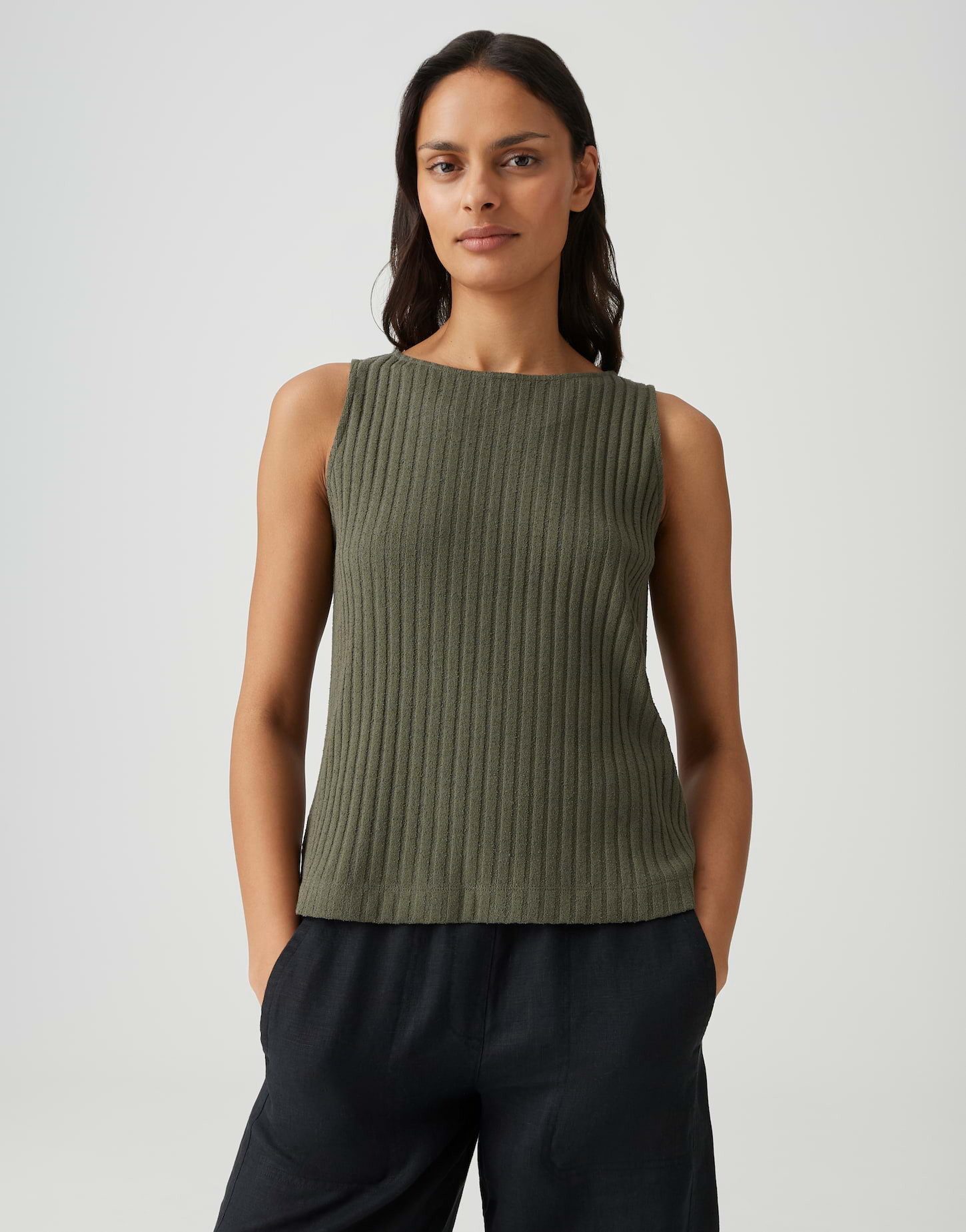 OPUS Shirttop Ipoma slit aus weichem Jersey mit Rippstruktur Seitenschlitze sorgen für angenehme Bewegungsfreiheit