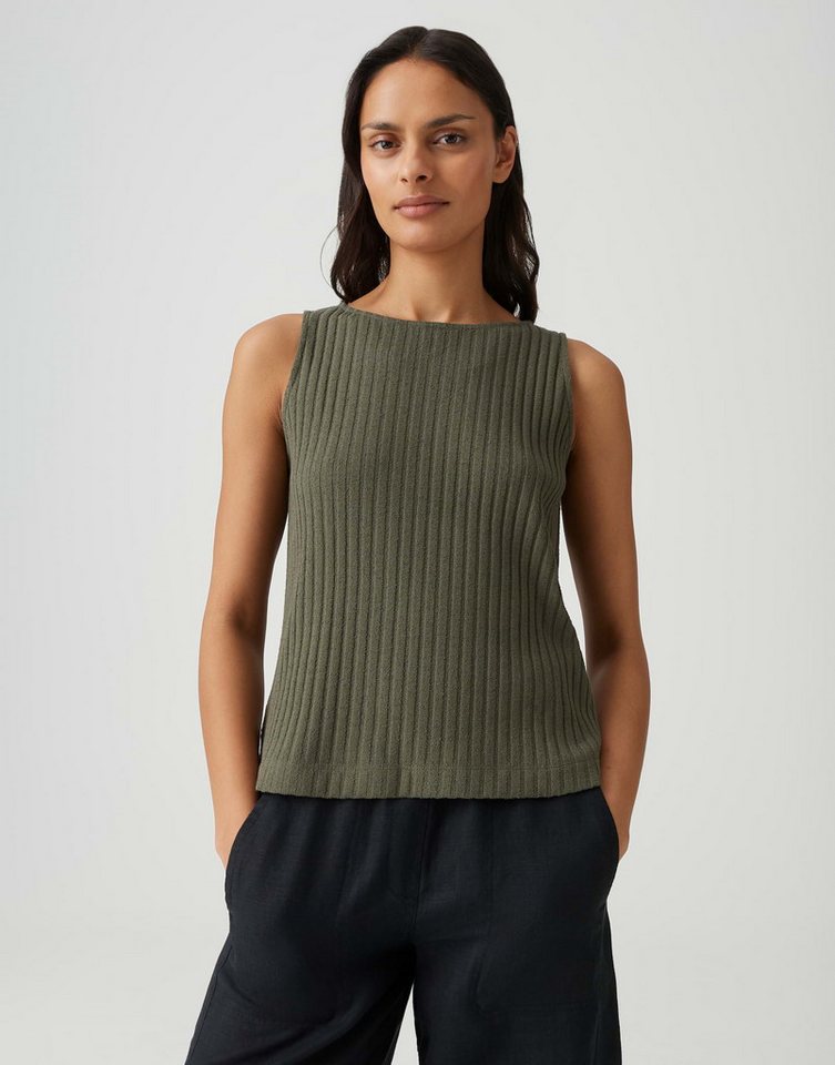 OPUS Shirttop Ipoma slit aus weichem Jersey mit Rippstruktur Seitenschlitze sorgen für angenehme Bewegungsfreiheit