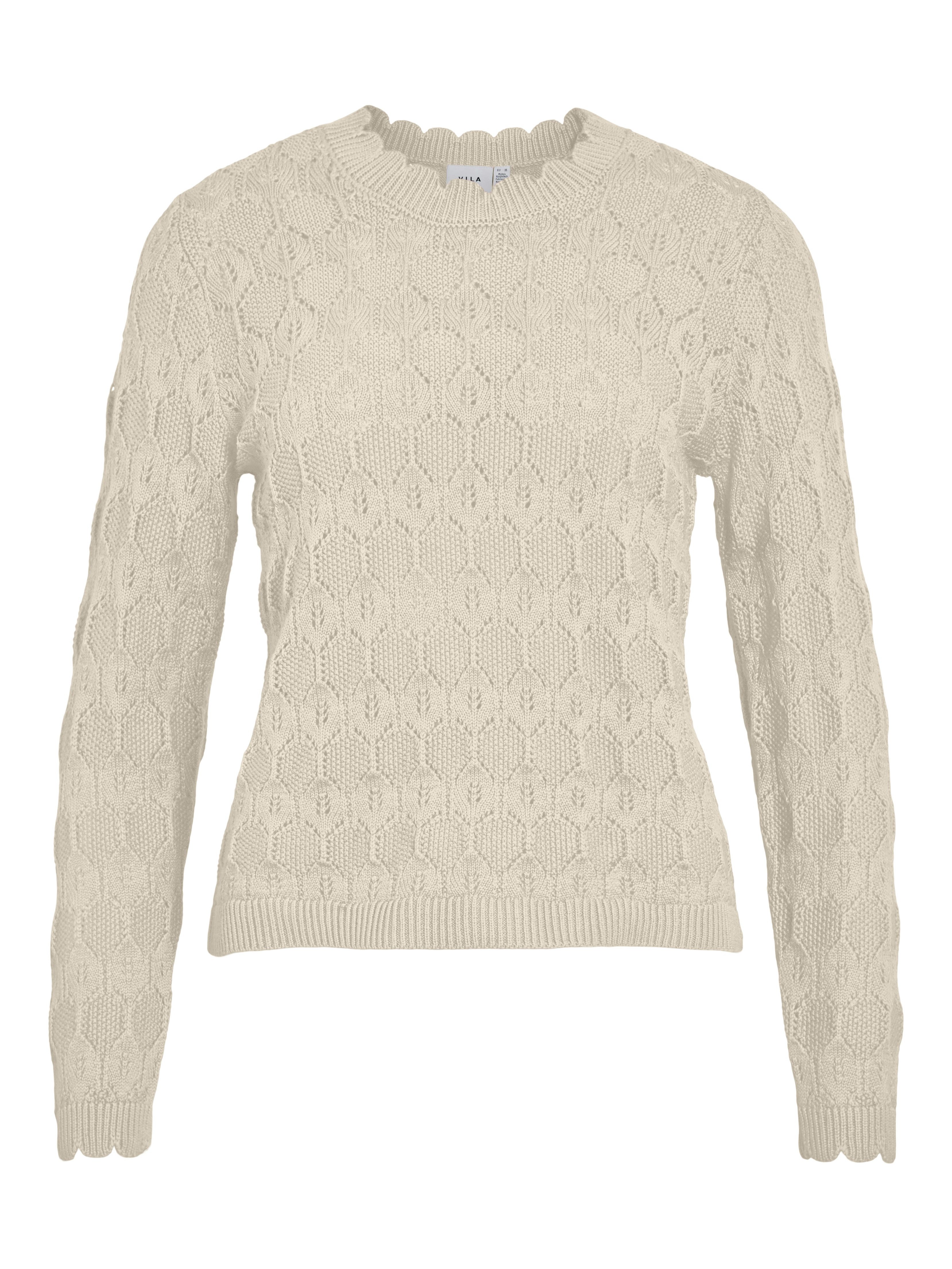Vila Rundhalspullover VILOWEN L/S POINTELLE KNIT TOP/PB günstig online kaufen