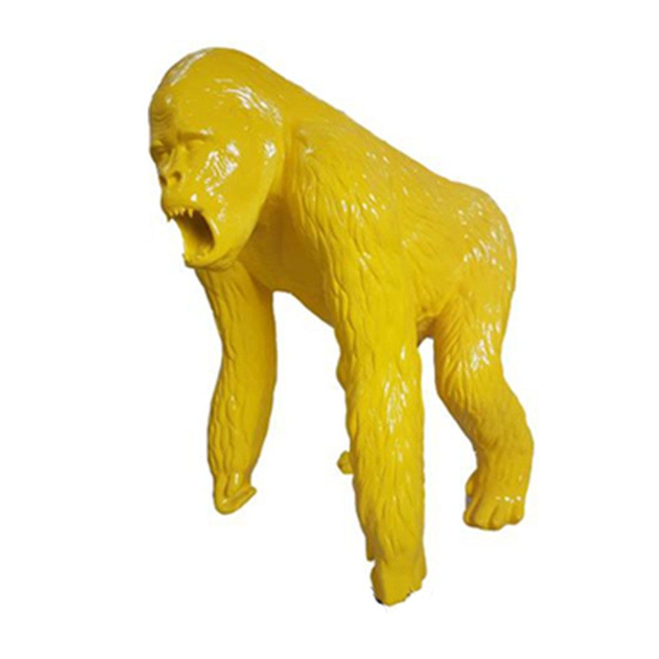 Xlmoebel Dekofigur Abstrakte Gelbe Gorilla Statue Deko Garten 130cm Skulptur, Made in Europa