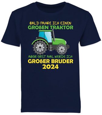 Shirtracer T-Shirt Bald fahre ich einen großen Traktor aber erst mal werde ich großer Bru Großer Bruder