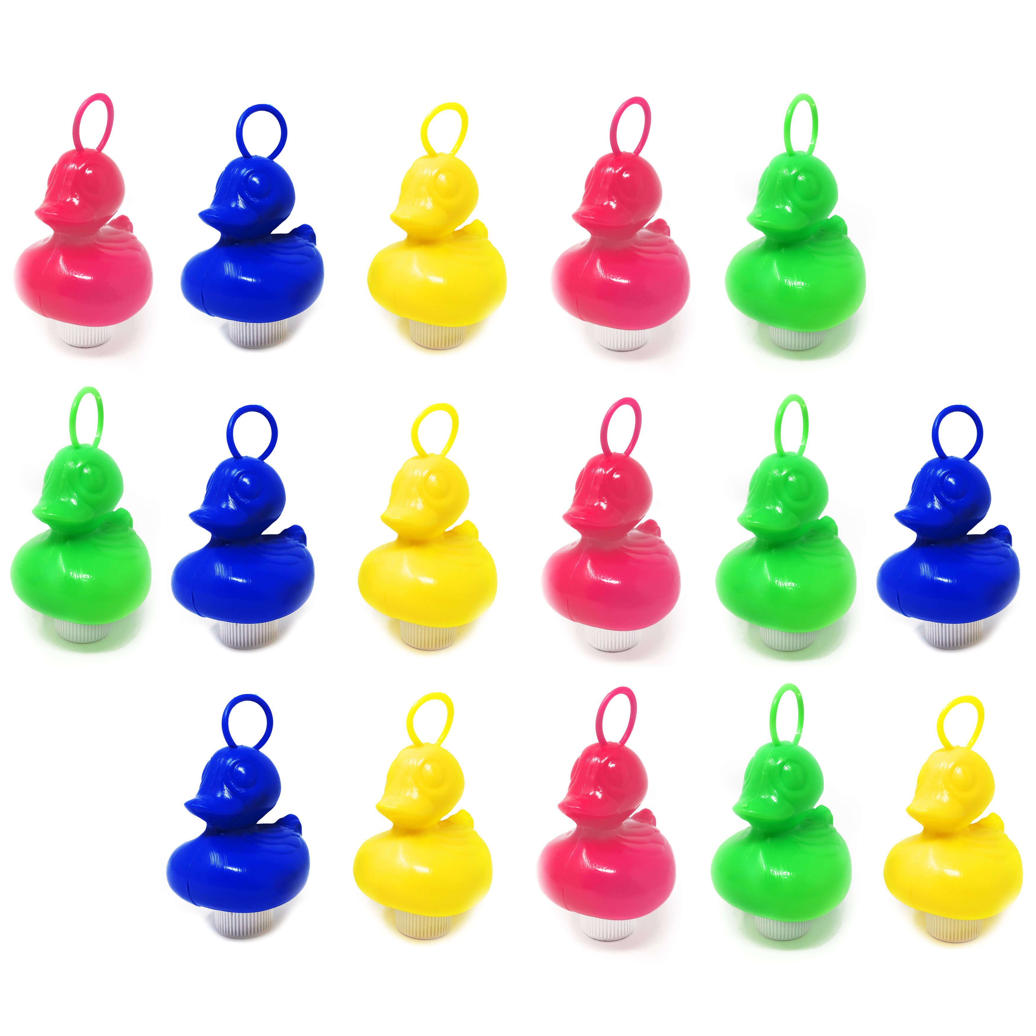 AMLI Spielzeug-Gartenset 16x Enten Bunt für Entenangeln mit Öse, Badeenten Set bunt ohne Angel