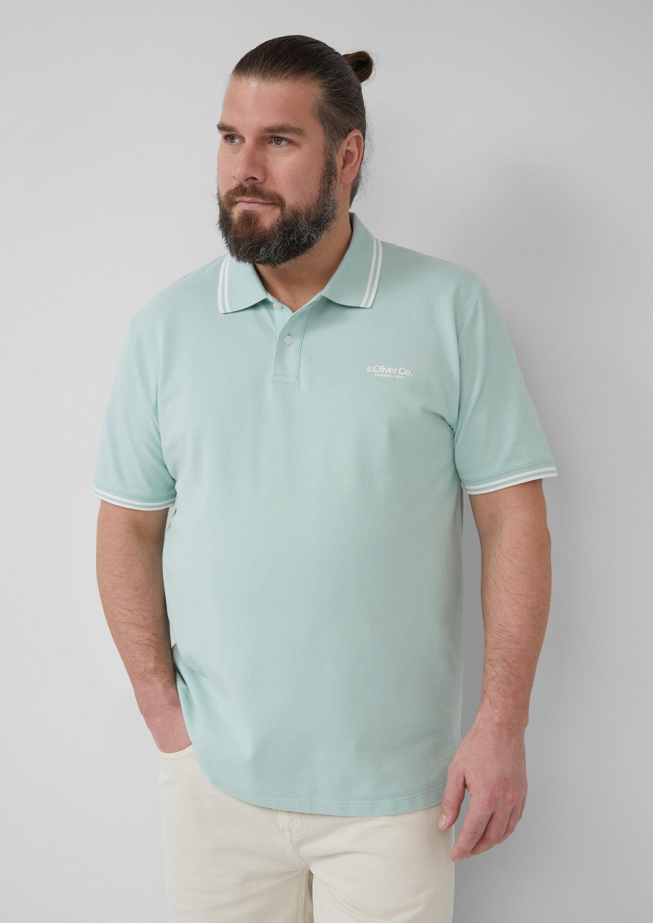 s.Oliver Kurzarmshirt Polo-Shirt Piqué-Poloshirt mit Kontrastdetails und Lo günstig online kaufen