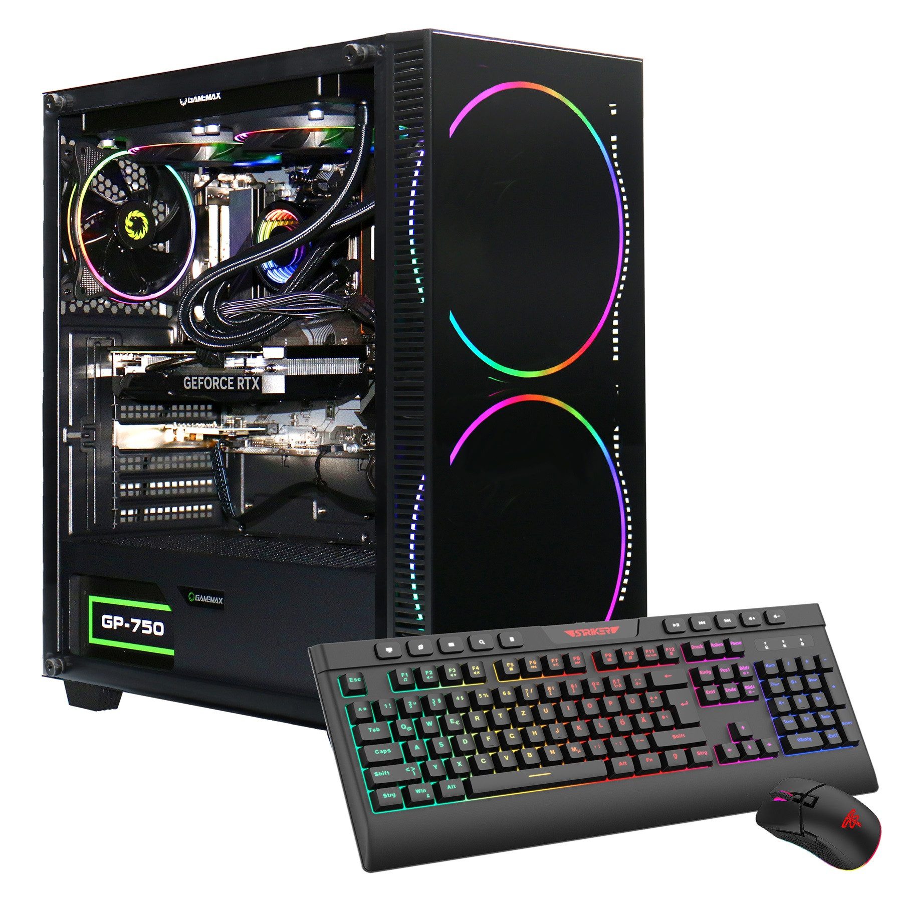 GAMEMAX Black Hole 7655 AMD Ryzen 5 9600X RTX 5060Ti 32GB DDR5 1TB SSD Gaming-PC (AMD Ryzen 5 9600X, RTX 5060 Ti, 32 GB RAM, 1000 GB SSD, Wasserkühlung, Windows 11, DDR5 RAM)