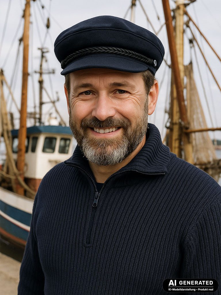modAS Schirmmütze 10805 Unisex Elbsegler im traditionellen Design - Klassische Kapitänsmütze