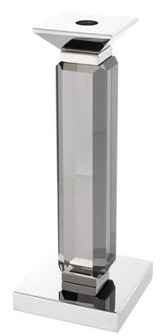 Casa Padrino Kerzenhalter Luxus Kerzenhalter 3er Set Grau / Silber - Luxus Kristallglas Accessoires