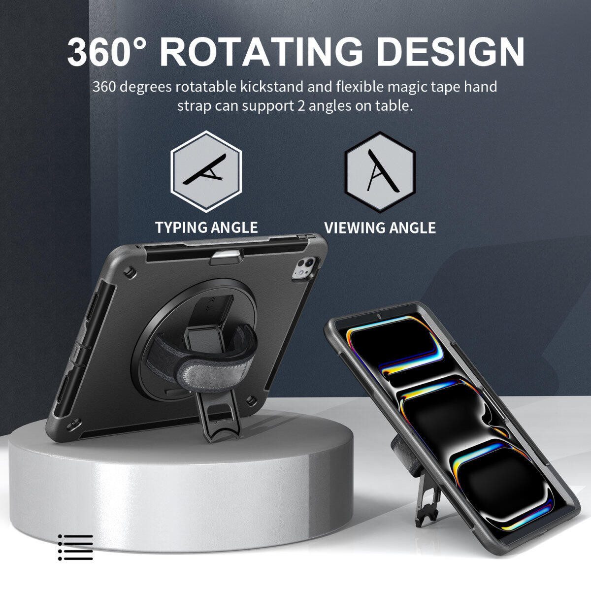 4smarts Smartphone-Hülle Rugged Case Grip für Apple iPad Pro 13' (M4, 2024)