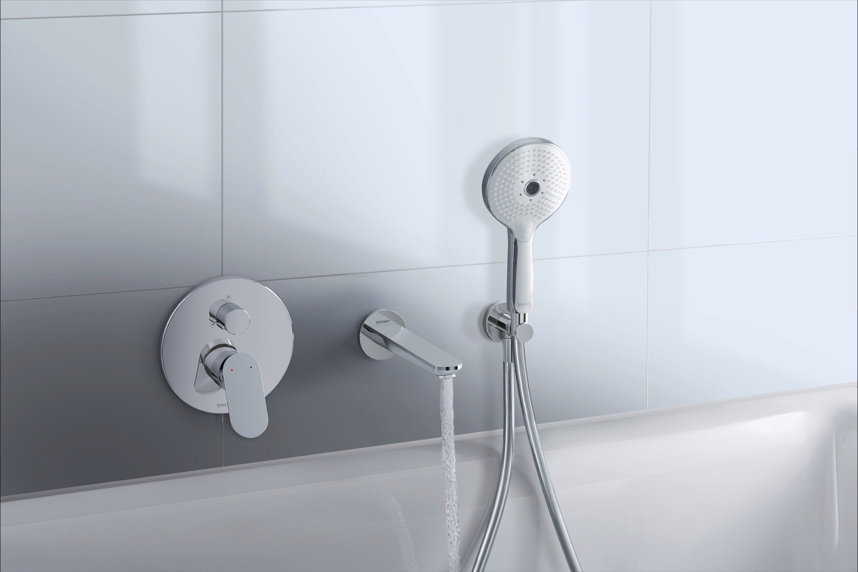 Duravit Wannenarmatur Wave Chrom Wanne UP 2-V Wannenarmatur Unterputz 2 Verbraucher Wave Chrom