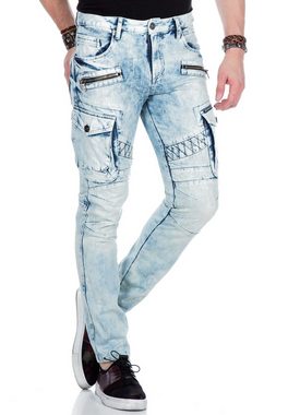 Cipo & Baxx Bequeme Jeans im Cargo-Style mit Deko-Zippern in Straight Fit