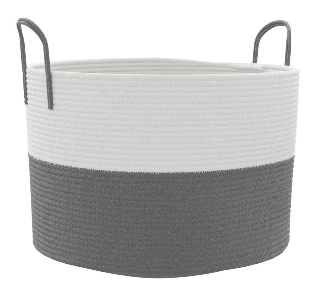 vidaXL Aufbewahrungskorb Aufbewahrungskorb Grau und Weiß Ø51x33 cm Baumwolle