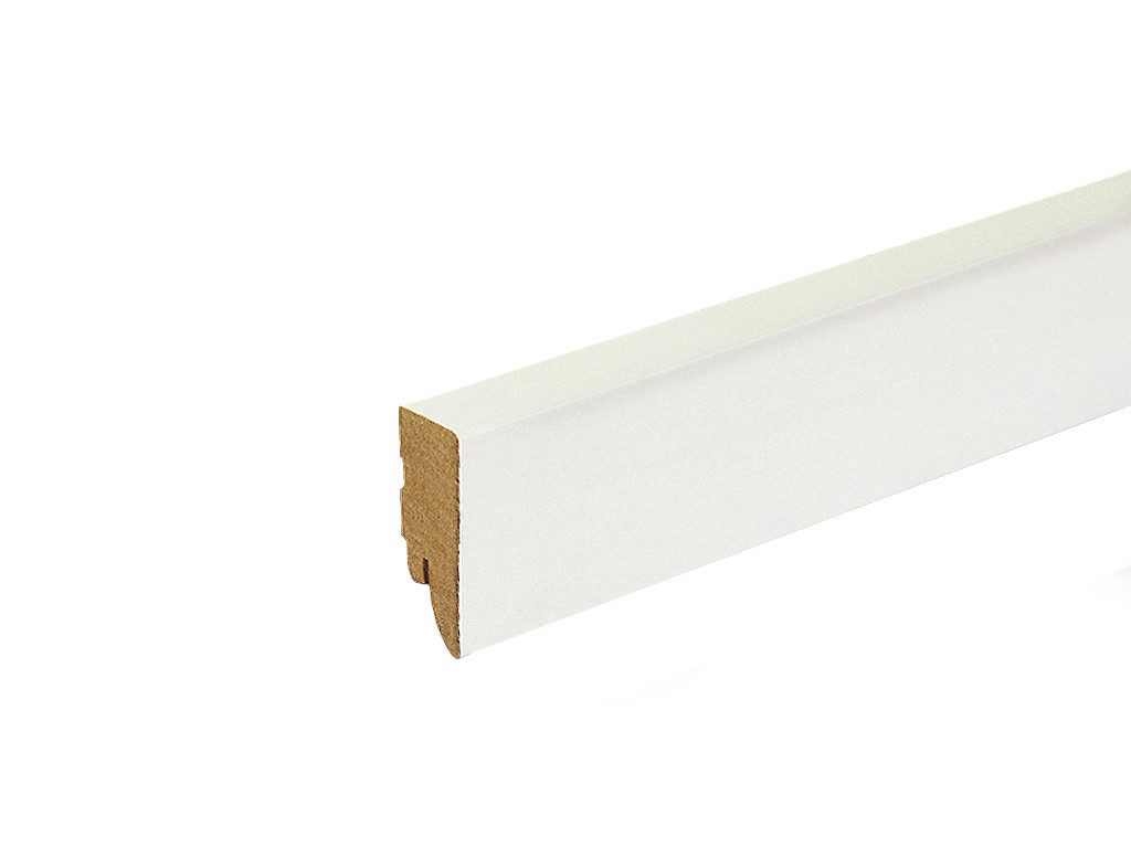 PROFI Sockelleiste Vierkant Sockelleiste Ultra weiß streichfähig glänzend (MDF-Kern), L: 250 cm