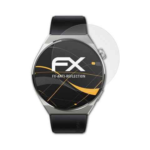 atFoliX Schutzfolie für Huawei Watch GT 3 Pro Titanium 46mm, (3 Folien), Entspiegelnd und stoßdämpfend