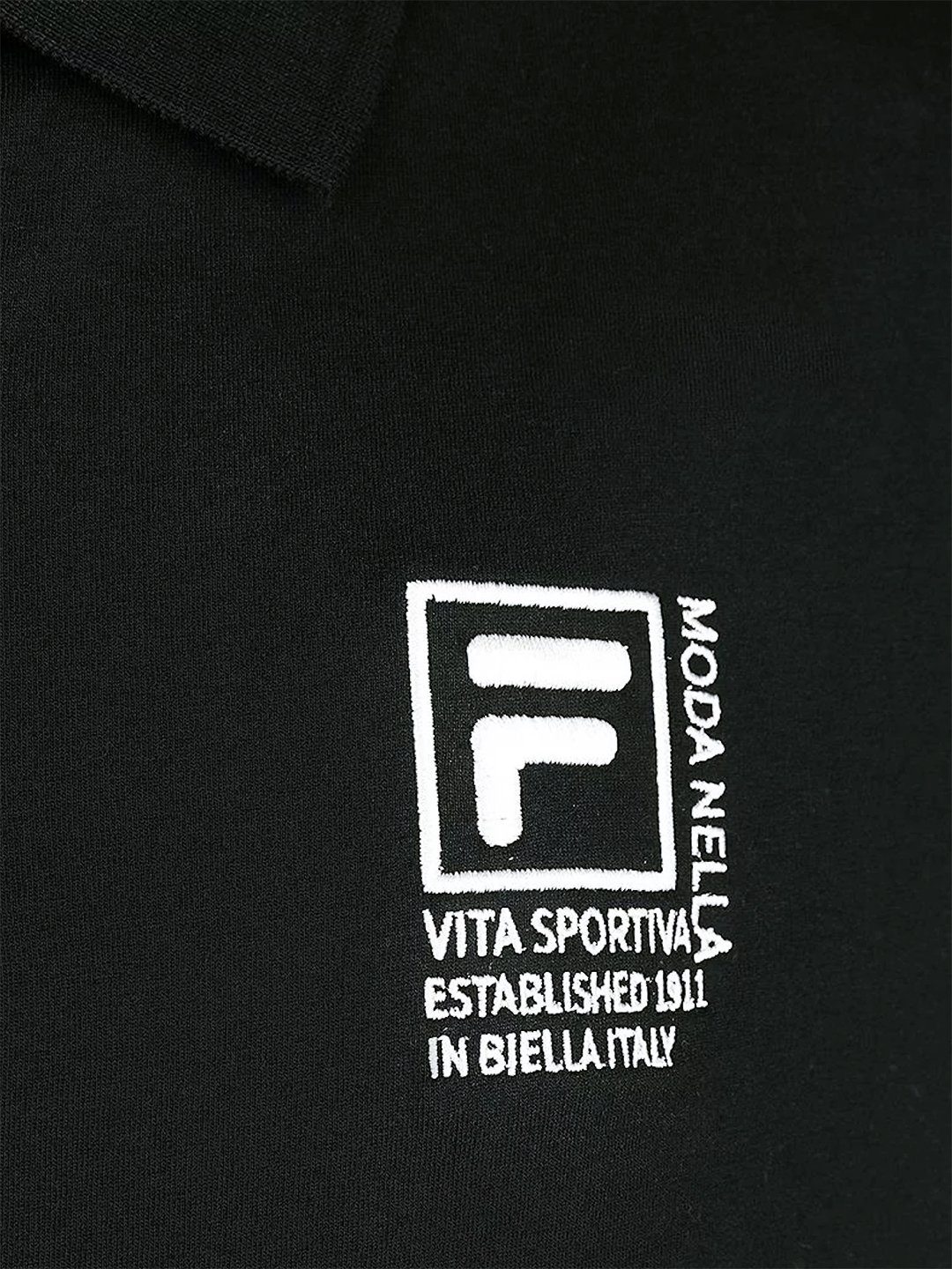 RIGG - Poloshirt Fila Schwarz Logo Kurzarm Shirt