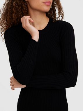 Vero Moda Shirtkleid Mini Basic Kleid Ripp Dress Rundhals VMKIKI (mini) 6476 in Schwarz