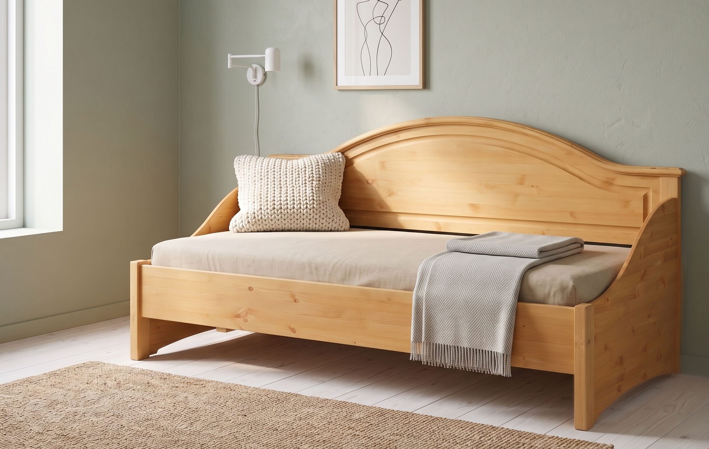OTTO home Daybett Konrad, stabile Konstruktion aus massiver Kiefer, mit Rollrost