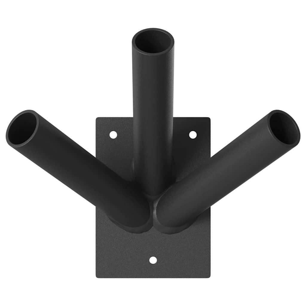 vidaXL Fahne 10,5 x 7,5 x 0,2 cm Fahnenmast-Halter Schwarz 105x75 cm Stahl