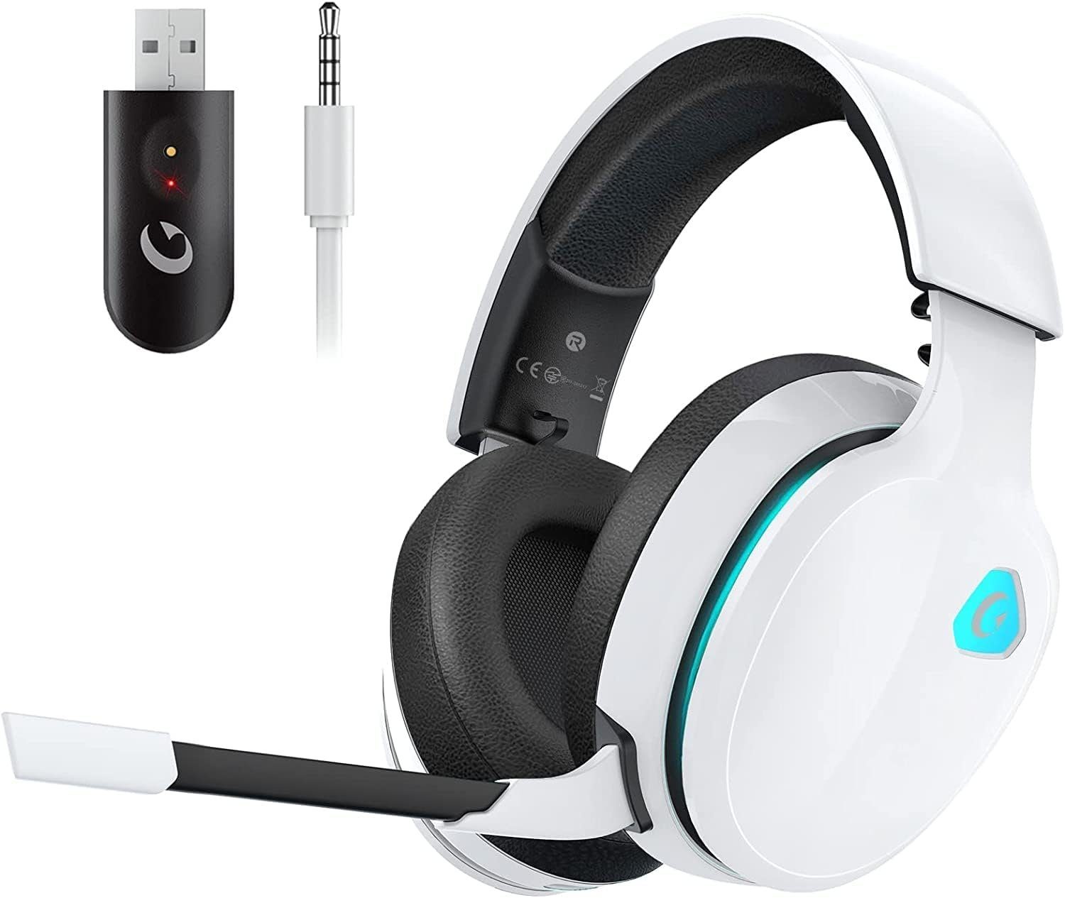 abnehmbarem Gvyugke Mikrofon Gaming-Headset (Gaming mit Kopfhörer PC Geräuschunterdrückung, Geräuschunterdrückung Drahtloses PS5 Bluetooth-Headset, Mikrofon PS4 mit Mac) Abnehmbares