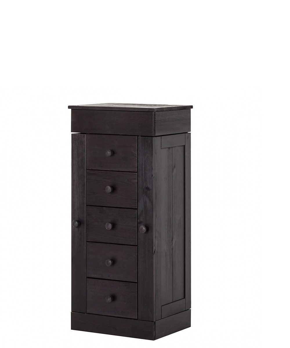 loft24 Schmuckschrank Becka Schmuckaufbewahrung, Kiefer Massivholz, 5 Schubladen, 2 Türen