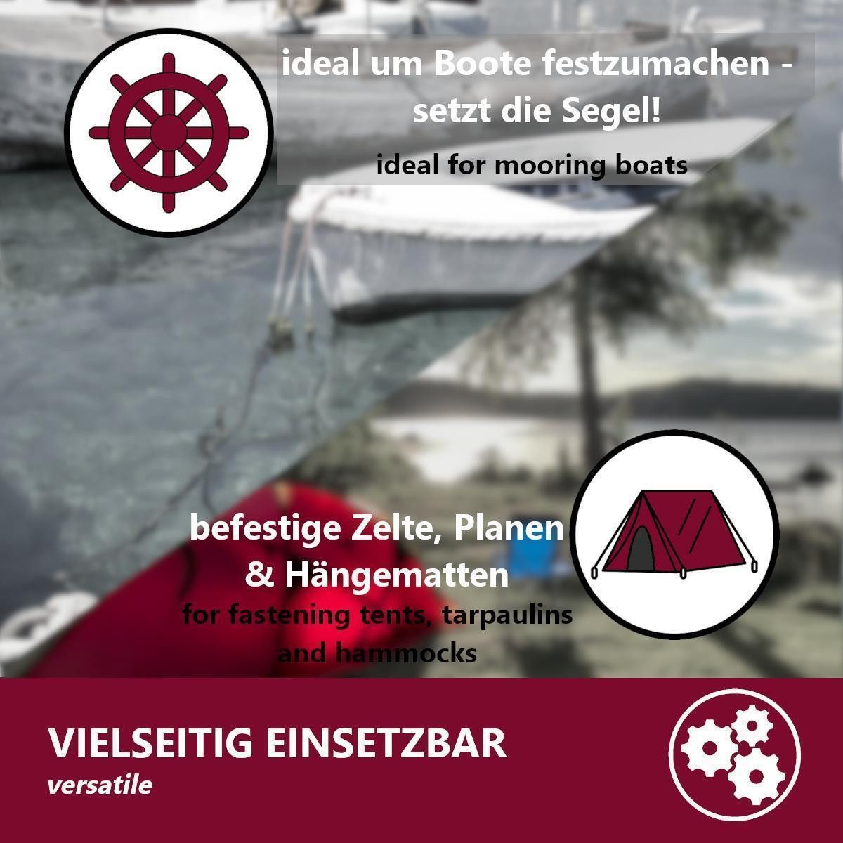 HOOZ Allzweckseil 20m Länge aus Polypropylen - Ø5mm Seil (Packung, 1-tlg), 20 m