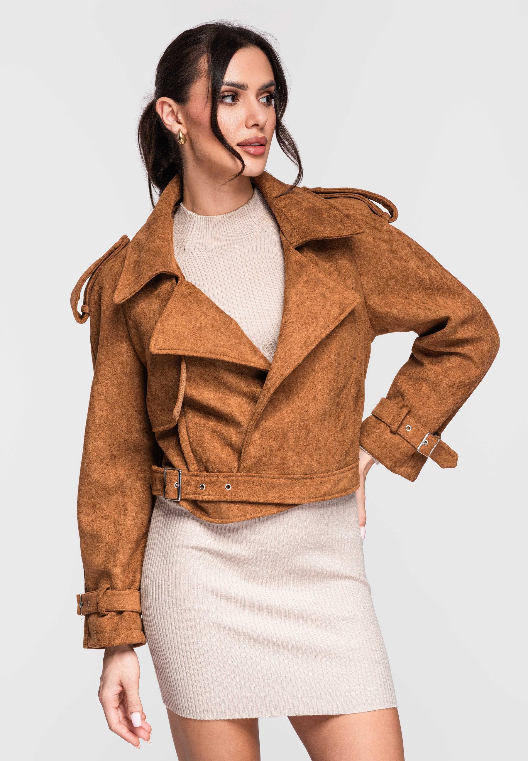 OMBRE Trenchcoat Taillierte Damenjacke im Trenchcoat-Stil mit Gürtel vom Tr günstig online kaufen