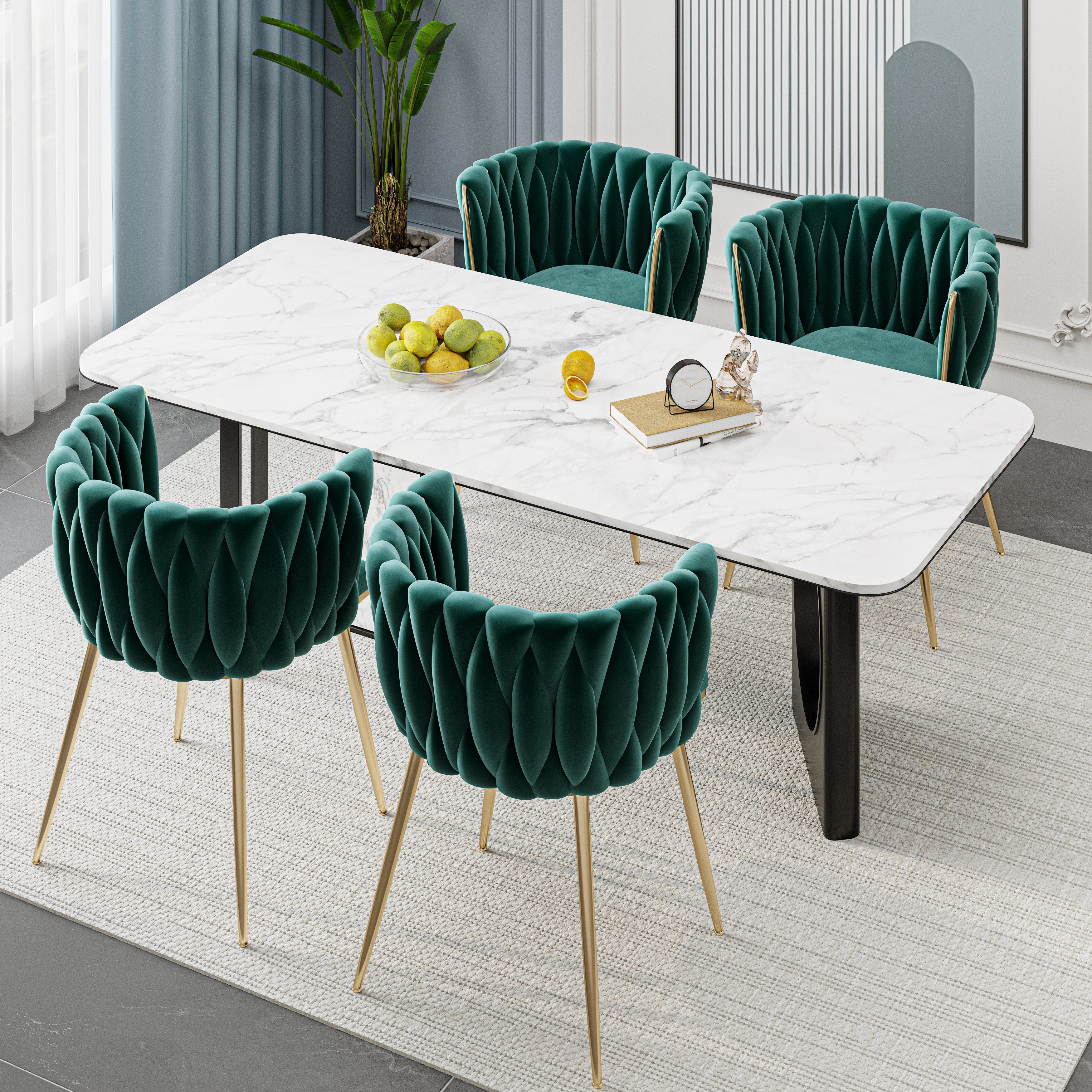 LVHOM Esszimmerstuhl Set mit runden Rückenlehne, günstig online kaufen