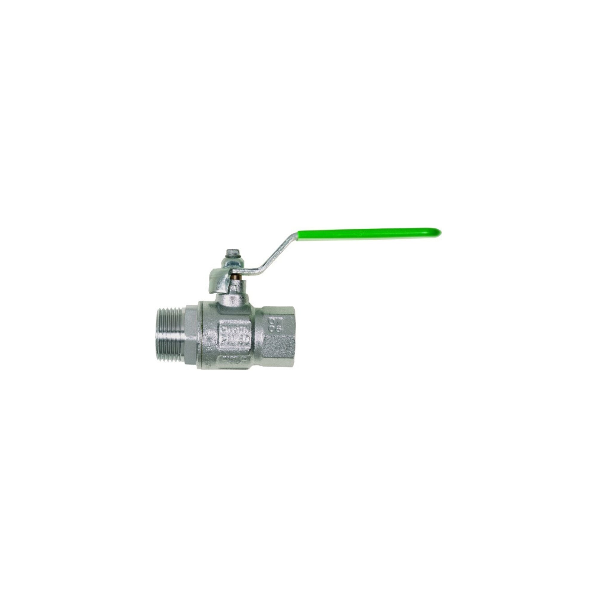 GEKA Kugelhahn Trinkwasserkugelhahn DIN-DVGW, MS vernickelt, Hebelgriff, IG/AG, G 1/2