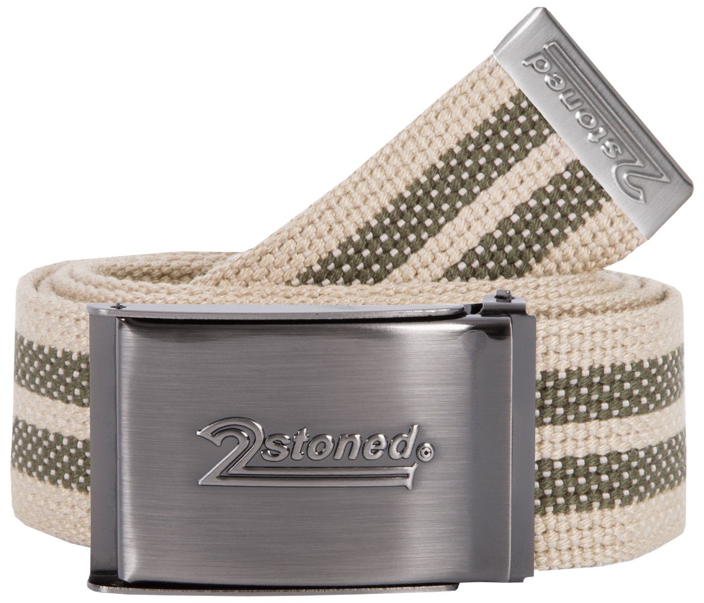 2Stoned Koppelgürtel Stoffgürtel Unisex, Schnalle Matt SPEED, 4 cm breit, 120 cm lang individuell kürzbar
