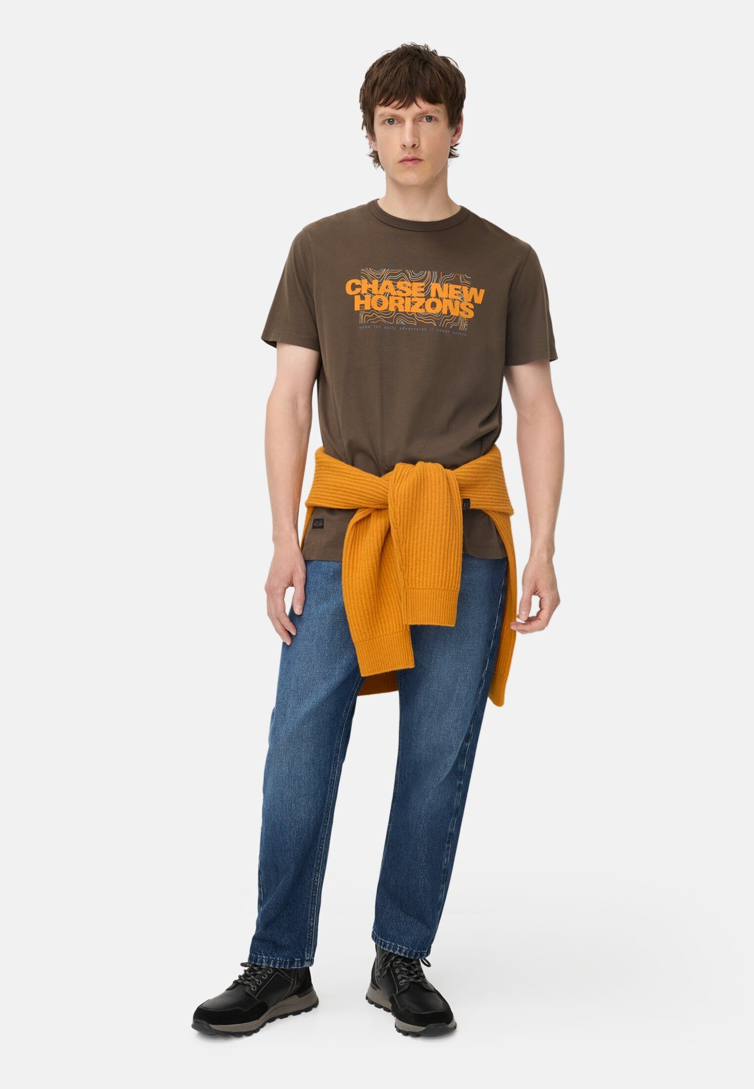 camel active Print-Shirt mit Rundhalsausschnitt Kurzarm